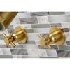 Kingston Brass Tub and Shower Faucet, Brushed Brass, Wall Mount KBX8147DX